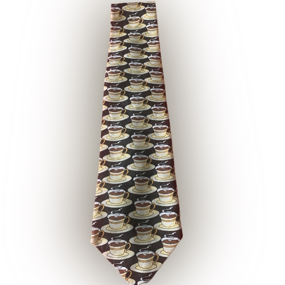 Pre Owned Men’s A Rogers Coffee Cups Tie Neck Tie Necktie Barista Waiter Humor